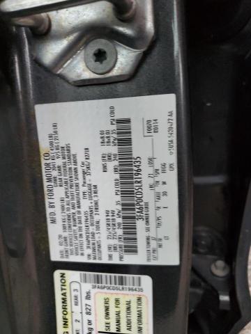 2020 FORD FUSION SEL #3304791323