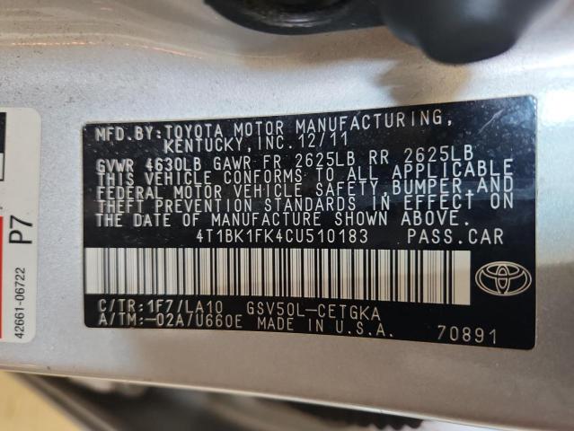 2012 TOYOTA CAMRY SE #3302923124