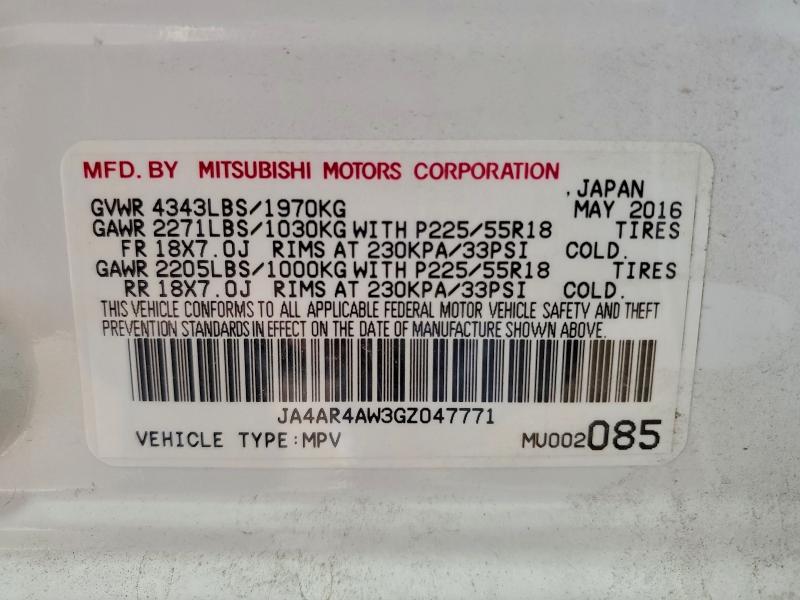 2016 MITSUBISHI OUTLANDER #3302658017