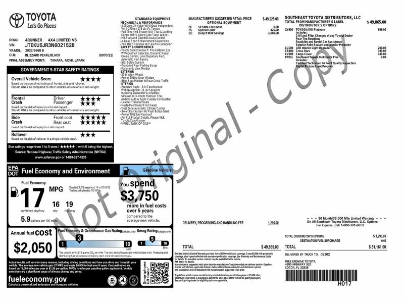 2022 TOYOTA 4RUNNER LI #3295922398