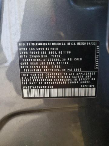 2022 VOLKSWAGEN TIGUAN SE #3304670935