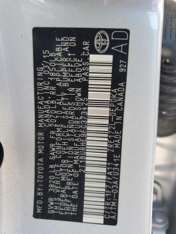 2015 TOYOTA COROLLA L #3290278227