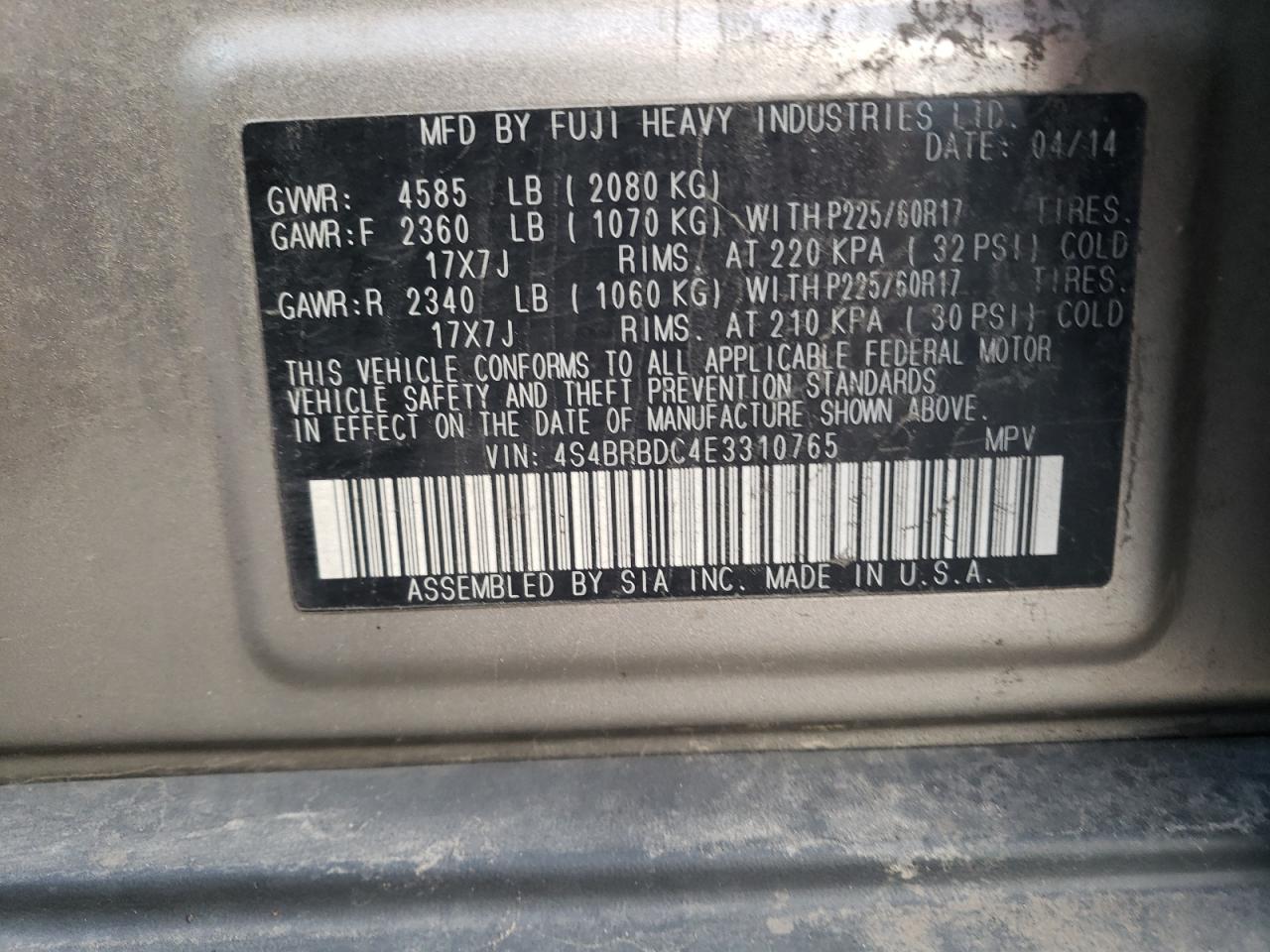 SUBARU OUTBACK 2.5I PREMIUM