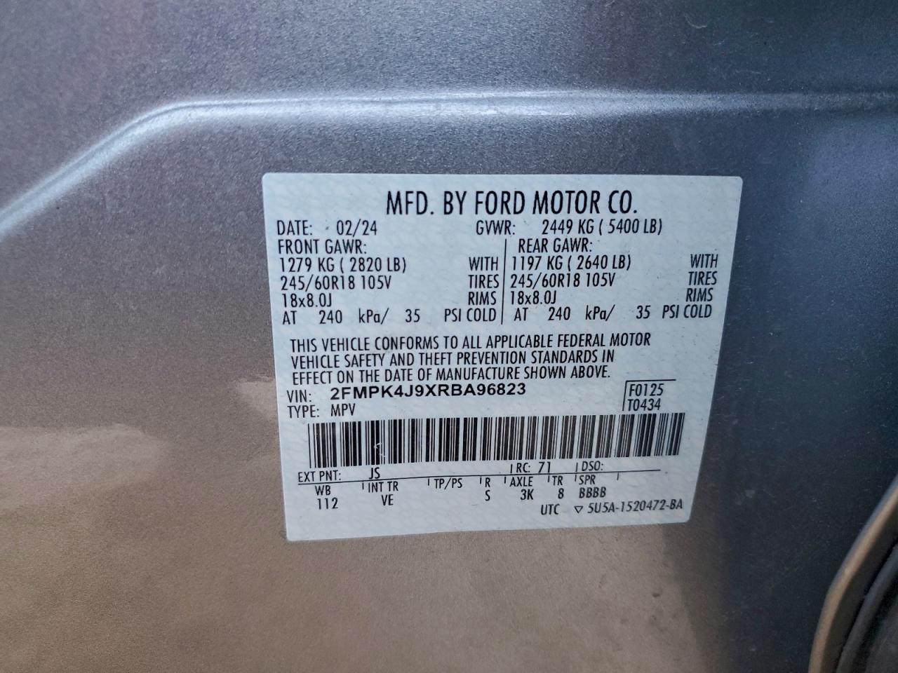 Lot #3303658931 2024 FORD EDGE SEL