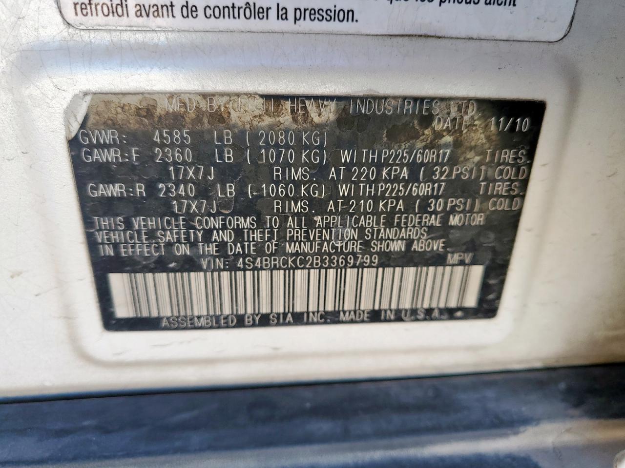 SUBARU OUTBACK 2.5I LIMITED