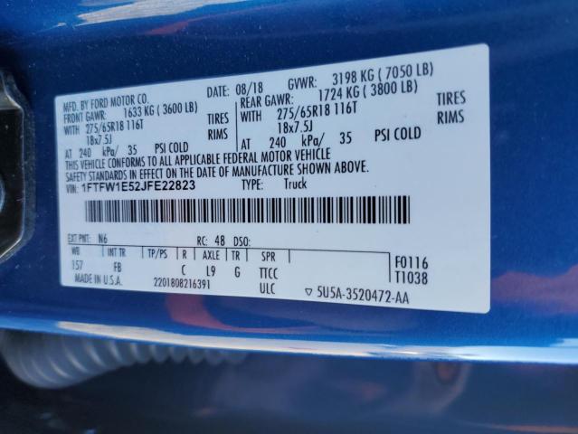 2018 FORD F150 SUPER - 1FTFW1E52JFE22823