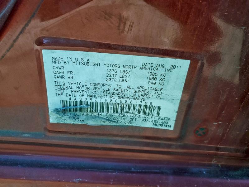 2012 MITSUBISHI GALANT FE #3297319393