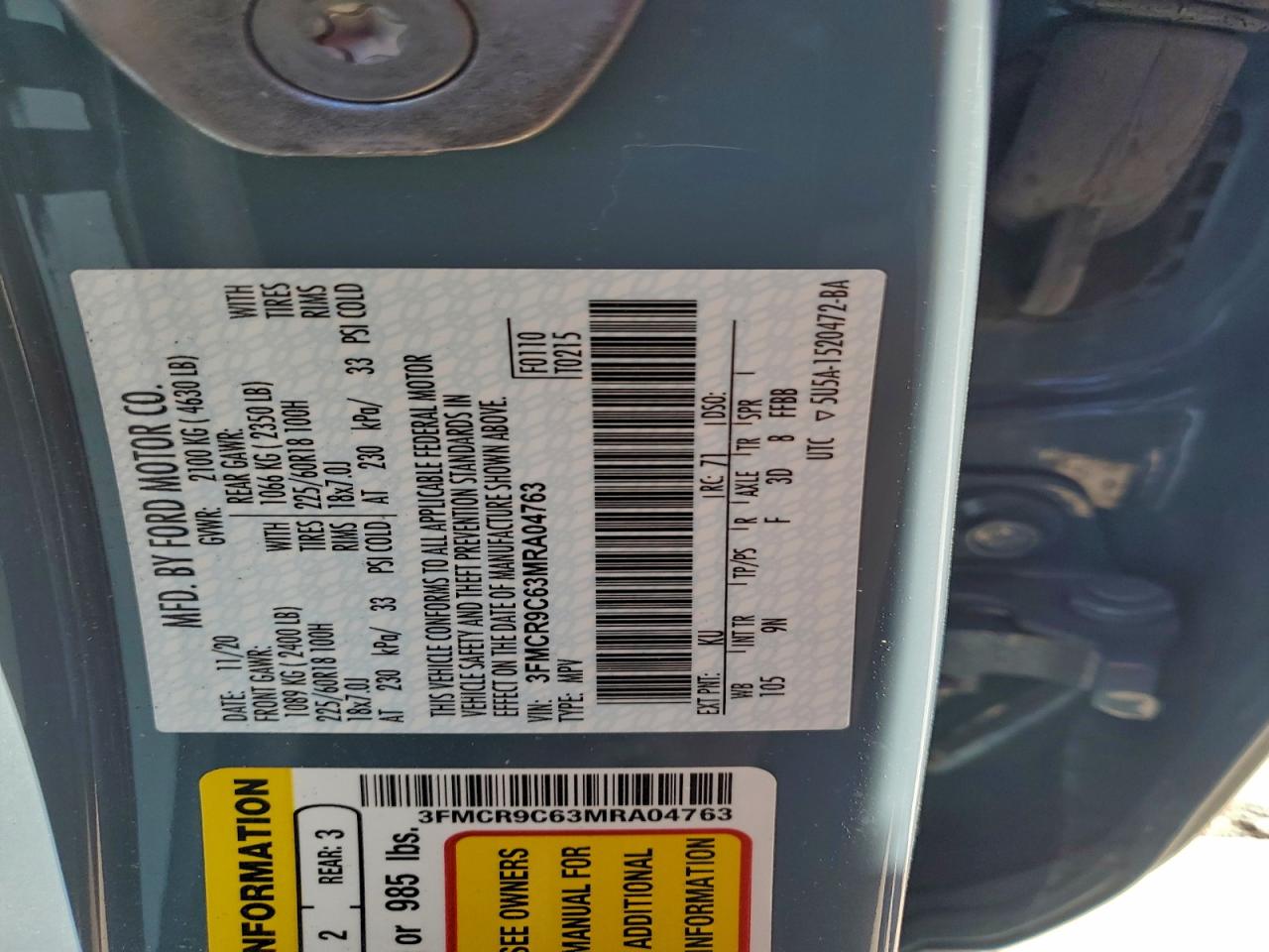 FORD BRONCO SPORT OUTER BANKS