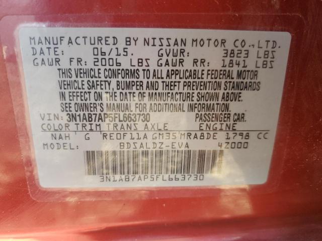 2015 NISSAN SENTRA S - 3N1AB7AP5FL663730