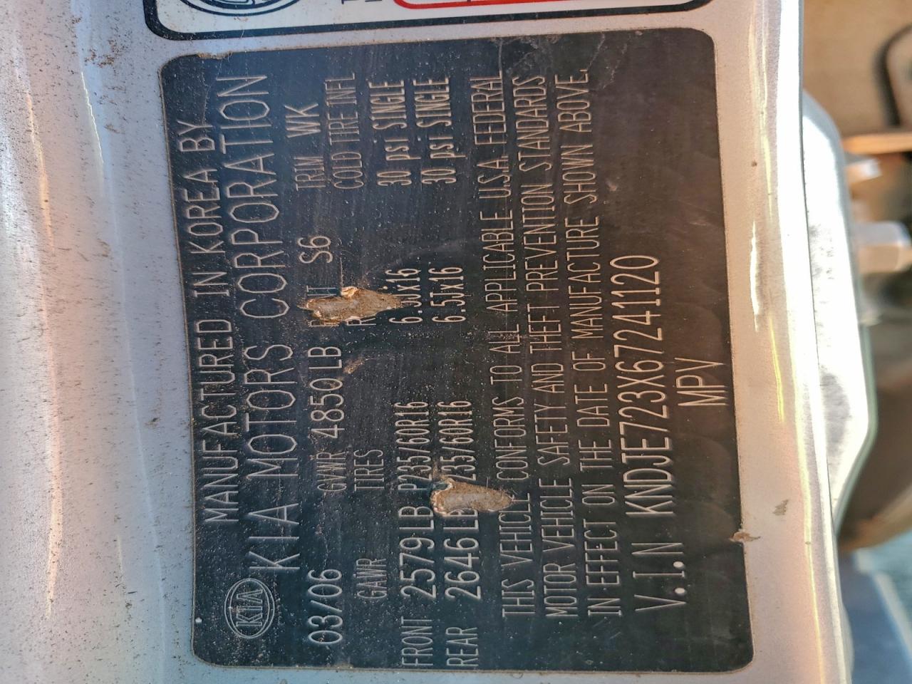 Lot #3301847440 2006 KIA SPORTAGE