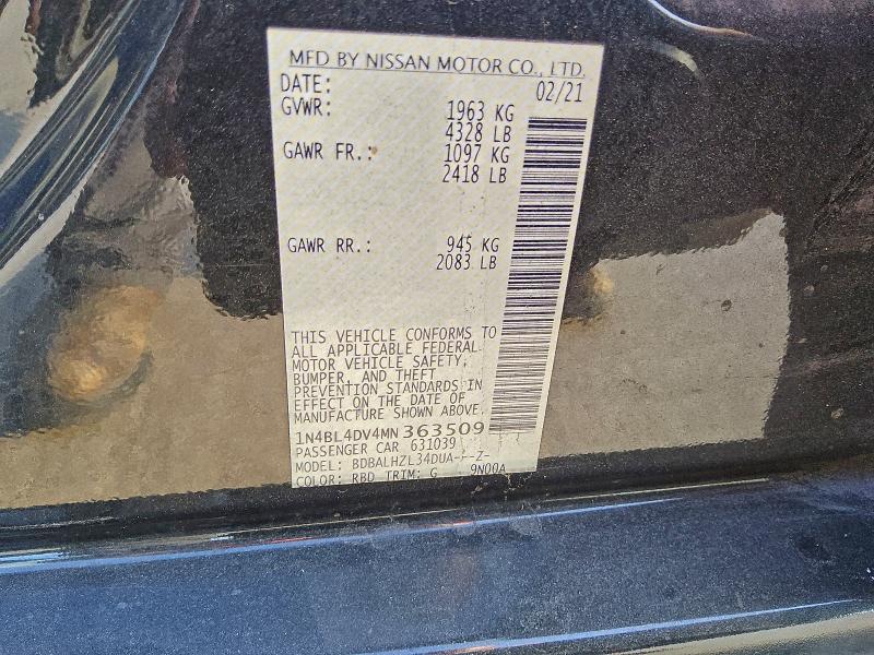 2021 NISSAN ALTIMA SV #3303046653