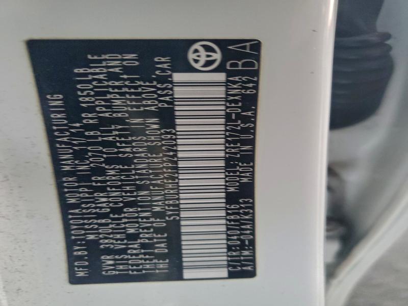 2015 TOYOTA COROLLA L #3304086497