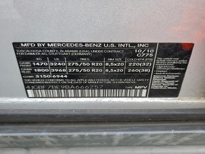 2011 MERCEDES-BENZ GL 450 4MA #3302868958