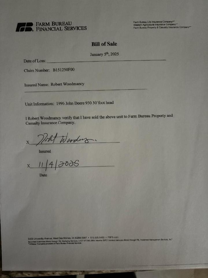 Lot #3281469999 1996 JOHN DEERE 930