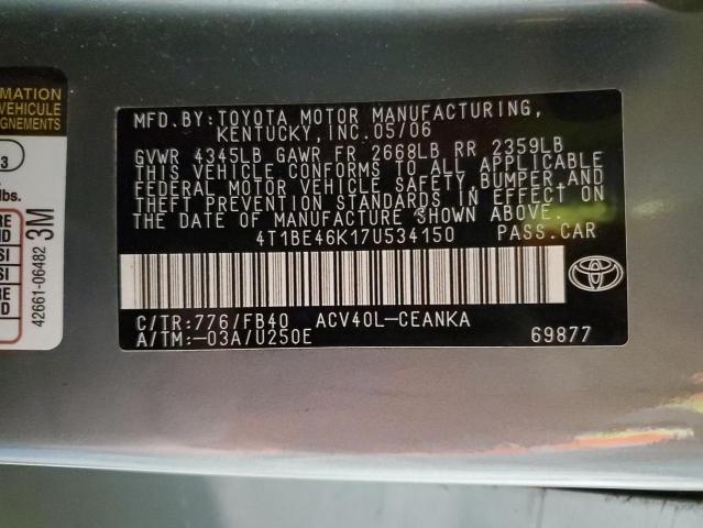 2007 TOYOTA CAMRY CE #3285798655