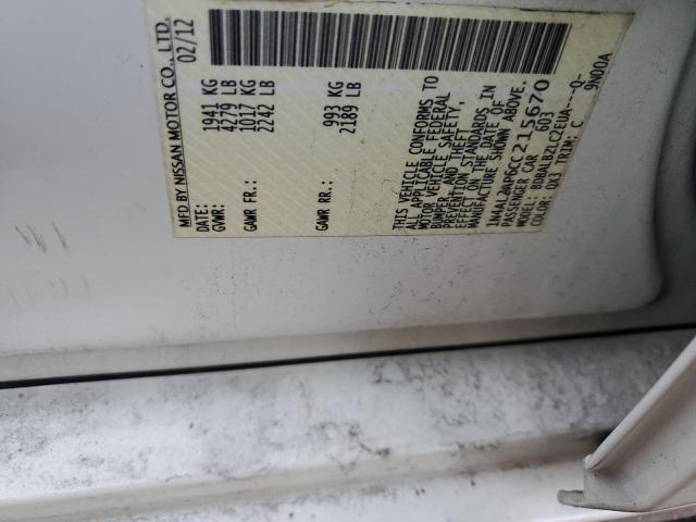 2012 NISSAN ALTIMA BAS - 1N4AL2AP6CC215670