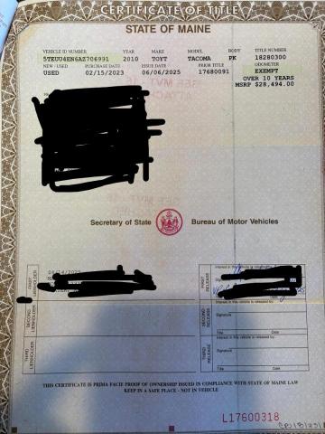 2010 TOYOTA TACOMA ACC #3292651595