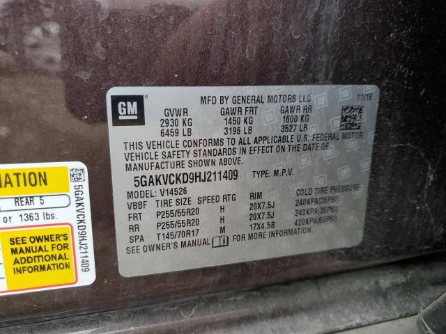 2017 BUICK ENCLAVE #3290374780