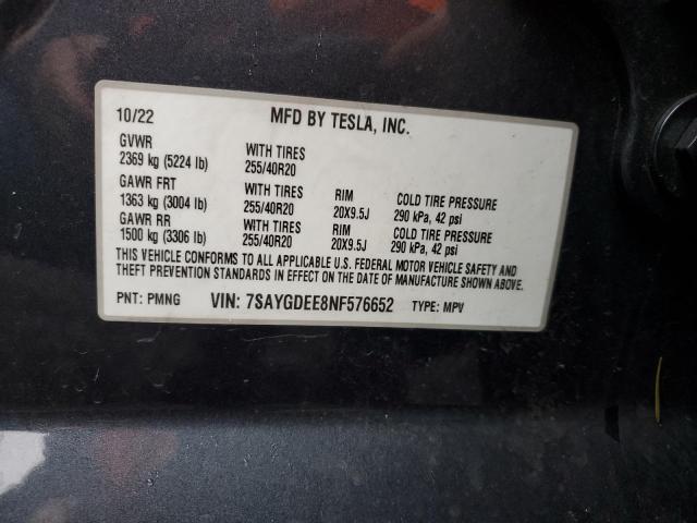 2022 TESLA MODEL Y #3304865539