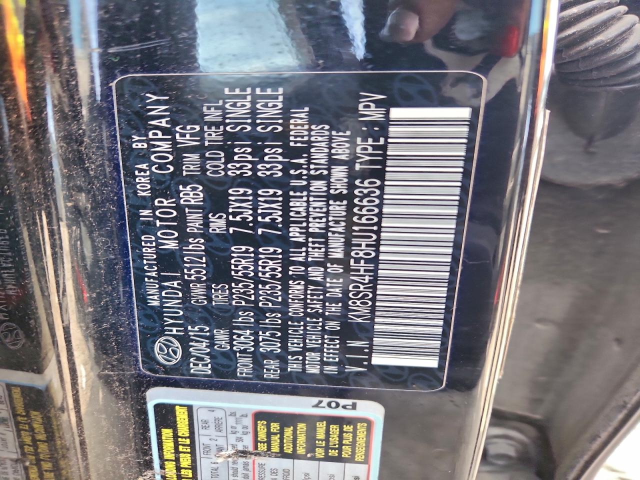 Lot #3302902895 2017 HYUNDAI SANTA FE S