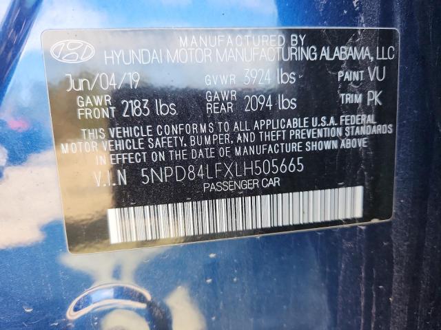 2020 HYUNDAI ELANTRA SE 5NPD84LFXLH505665