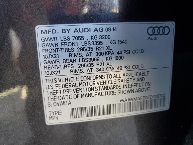 2015 AUDI Q7 TDI PRE - WA1WMAFE0FD008702
