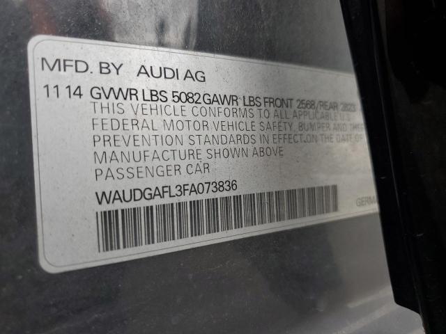 2015 AUDI S4 PREMIUM WAUDGAFL3FA073836