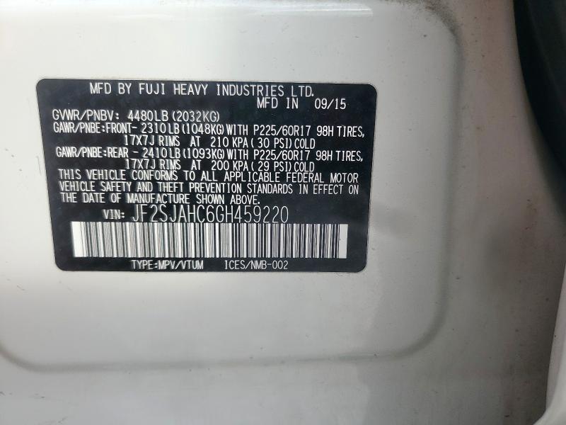 2016 SUBARU FORESTER 2 #3293417086