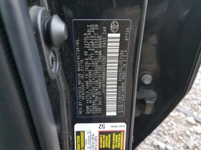 2019 TOYOTA CAMRY L #3291223983