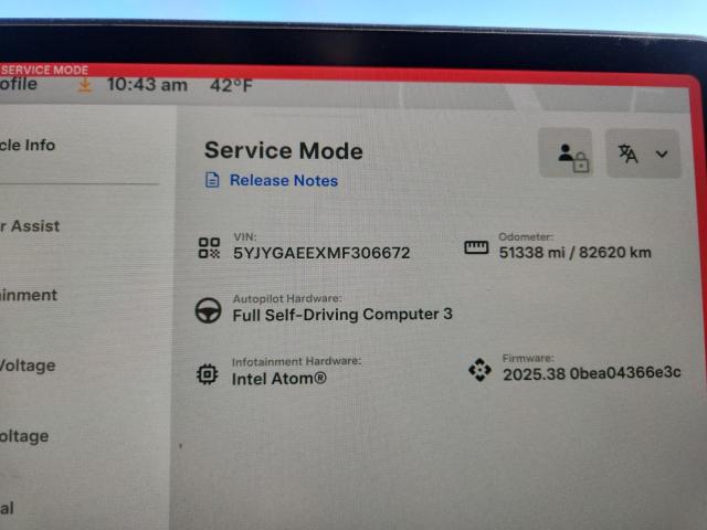 2021 TESLA MODEL Y - 5YJYGAEEXMF306672