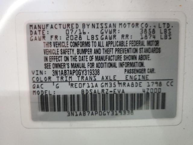 2016 NISSAN SENTRA S - 3N1AB7AP0GY319338