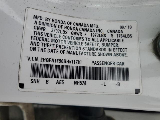 2011 HONDA CIVIC EXL - 2HGFA1F96BH511781