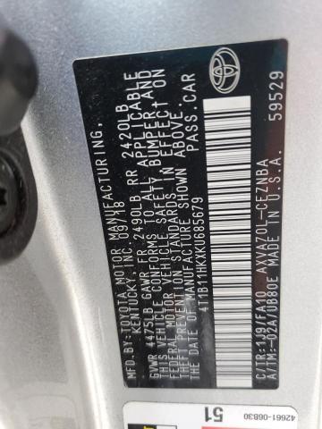 2019 TOYOTA CAMRY L 4T1B11HKXKU685679