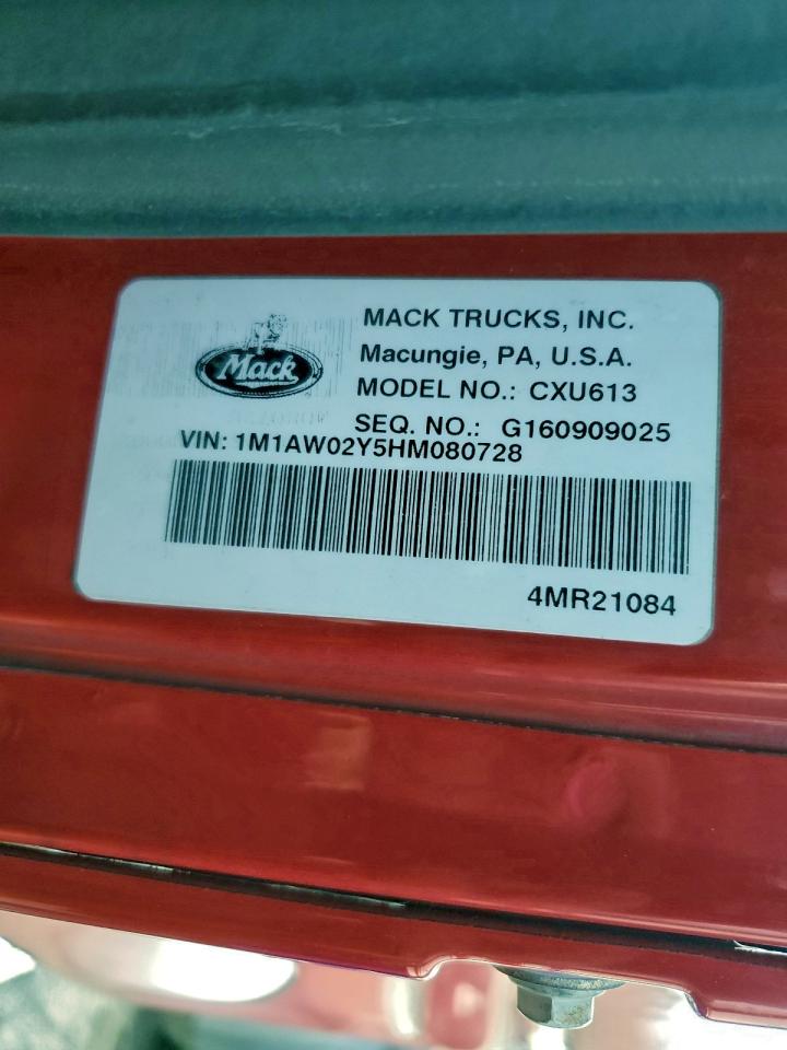 Lot #3296892818 2017 MACK 600 CXU600