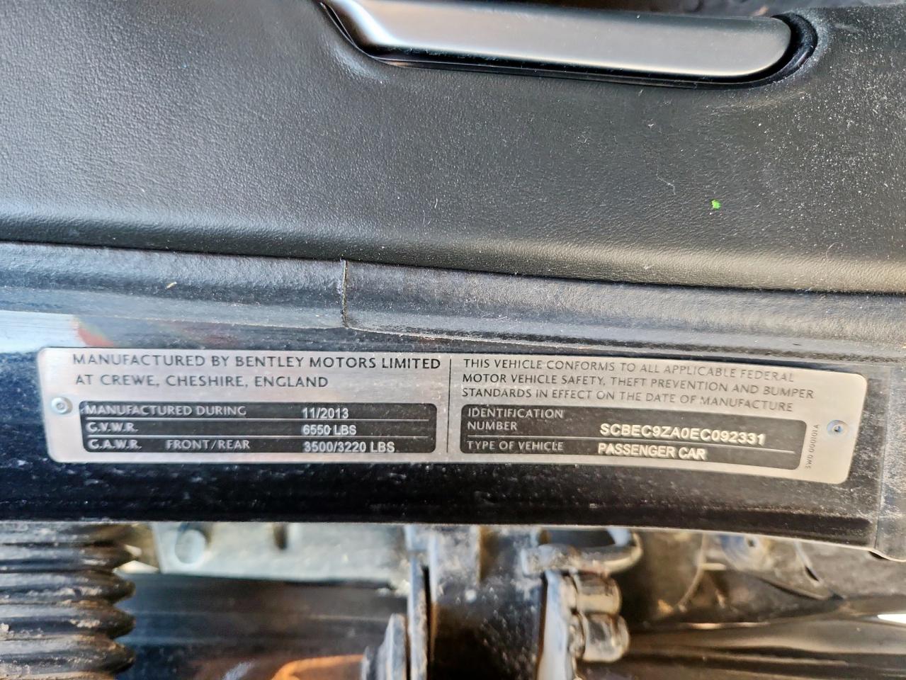 Lot #3296216428 2014 BENTLEY FLYING SPU