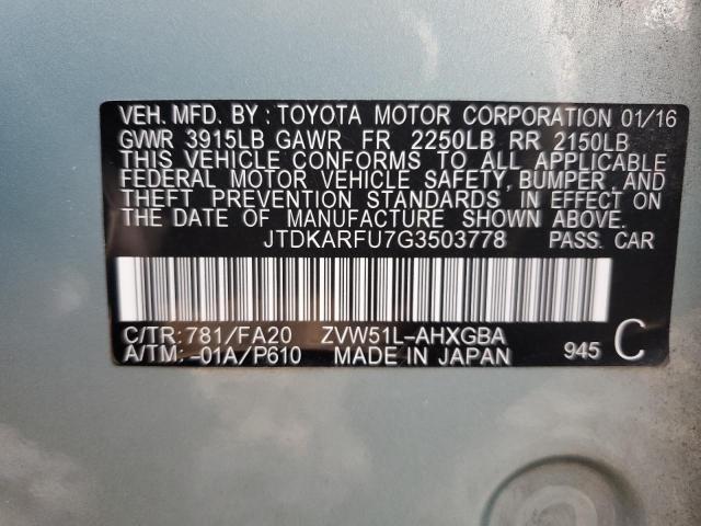 2016 TOYOTA PRIUS #3298203029