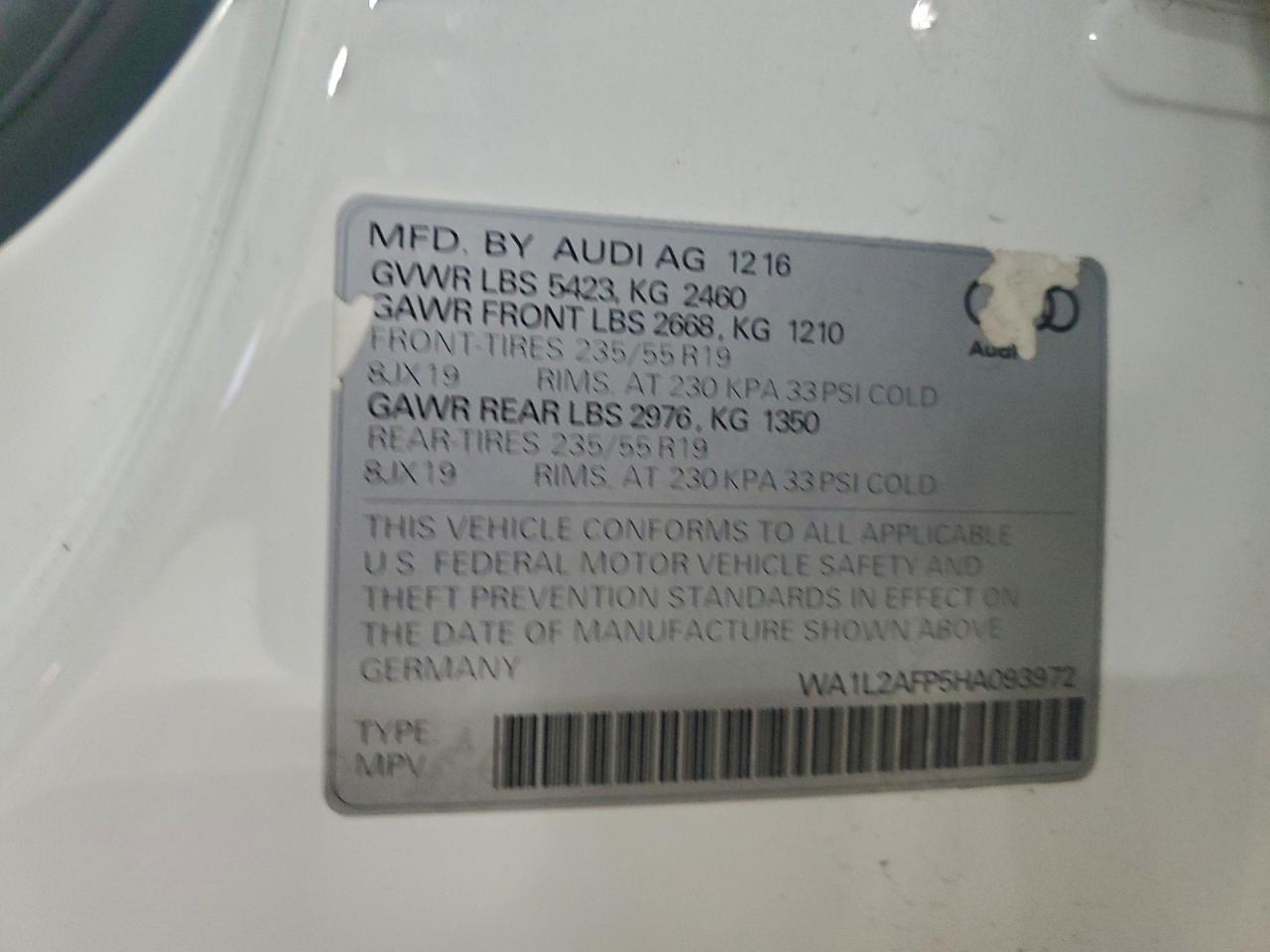 Lot #3310441309 2017 AUDI Q5 PREMIUM