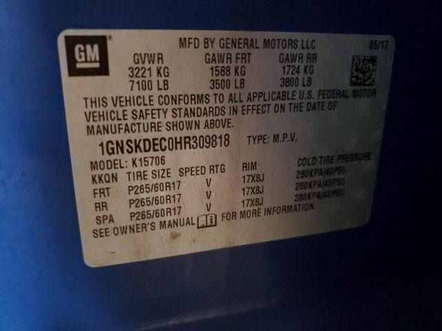 2017 CHEVROLET TAHOE POLI #3303632948