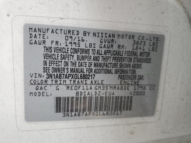 2016 NISSAN SENTRA S #3302703004