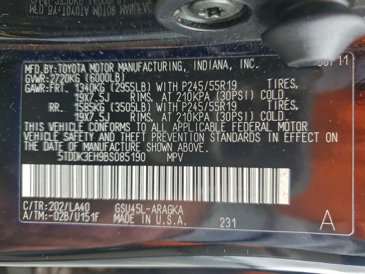 TOYOTA HIGHLANDER LIMITED