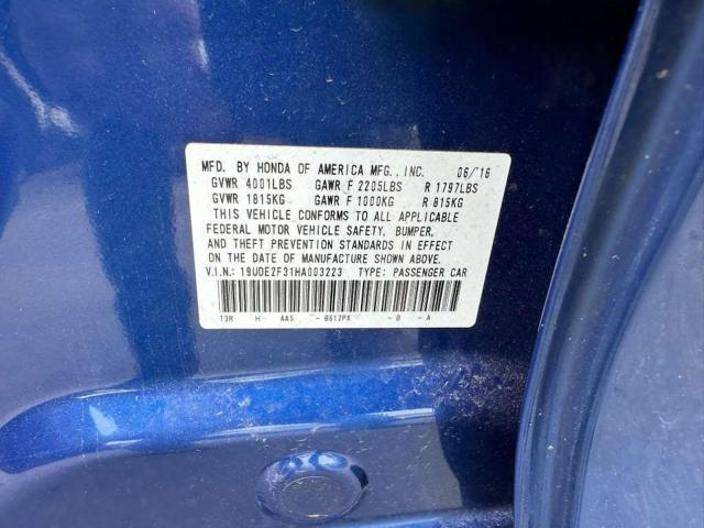 2017 ACURA ILX BASE W 19UDE2F31HA003223