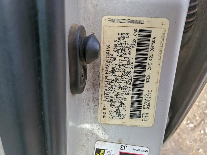 2013 TOYOTA COROLLA BA #3294268889