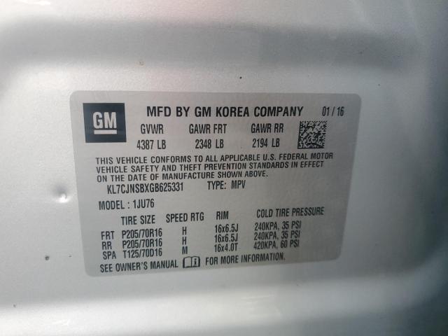 2016 CHEVROLET TRAX LS #3284709008