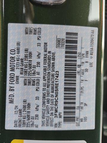 2025 FORD BRONCO SPO - 3FMCR9CN0SRE17423