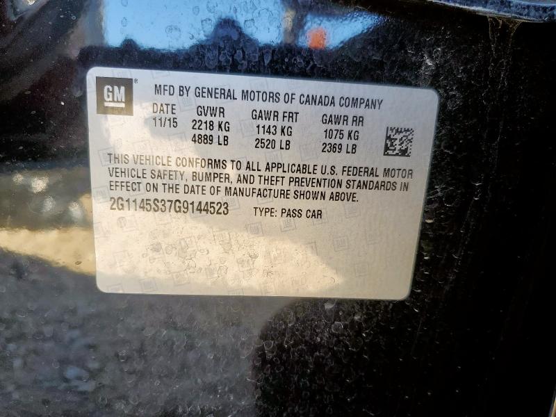 2016 CHEVROLET IMPALA LTZ 2G1145S37G9144523