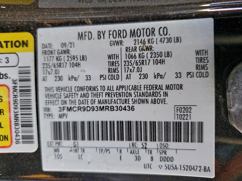 2021 FORD BRONCO SPO #3302810886