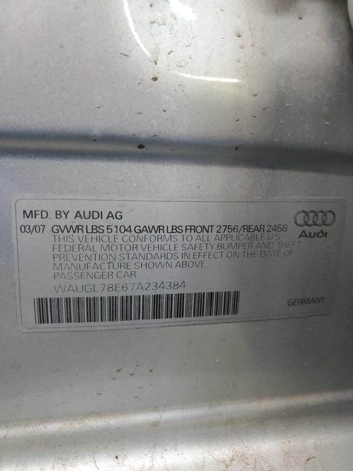 Lot #3286540165 2007 AUDI NEW S4 QUA