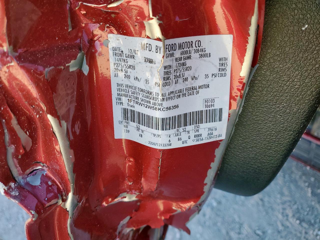 Lot #3290470771 2008 FORD F150 SUPER