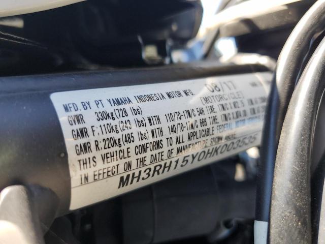 2017 YAMAHA YZFR3 A #3297223391