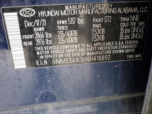 2022 HYUNDAI SANTA FE S #3286694291